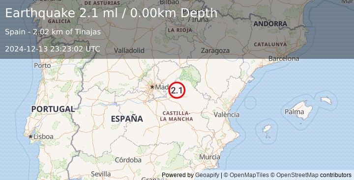 Earthquake SPAIN (2.1 ml) (2024-12-13 23:23:02 UTC)