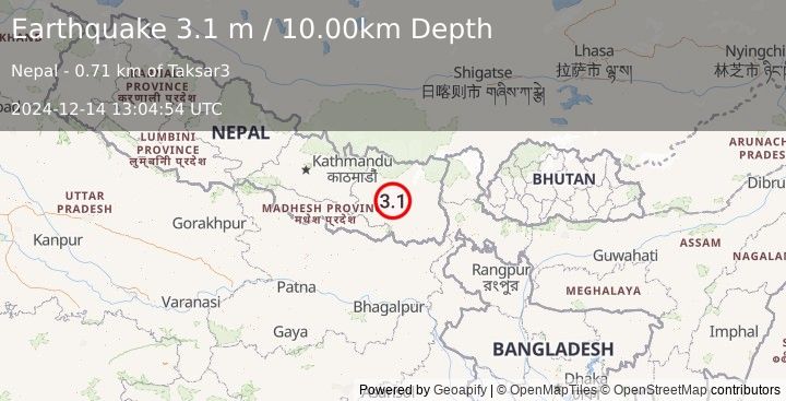 Earthquake NEPAL (3.1 m) (2024-12-14 13:04:54 UTC)