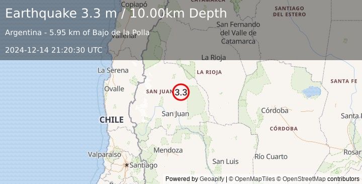 Earthquake SAN JUAN, ARGENTINA (3.3 m) (2024-12-14 21:20:30 UTC)