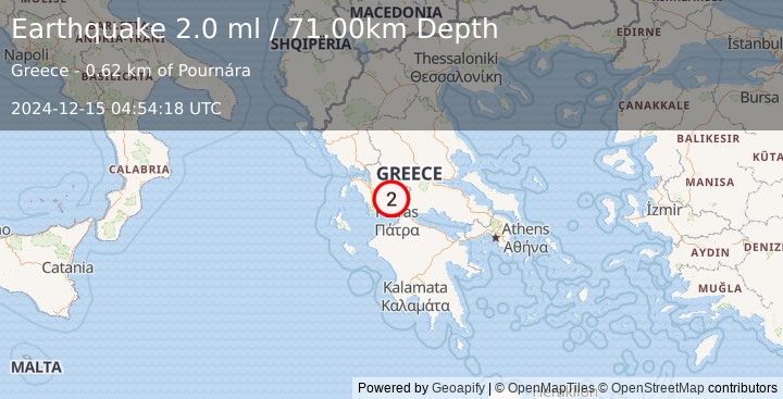 Earthquake GREECE (2.0 ml) (2024-12-15 04:54:18 UTC)