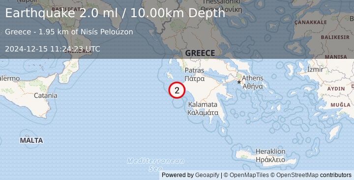 Earthquake IONIAN SEA (2.0 ml) (2024-12-15 11:24:23 UTC)