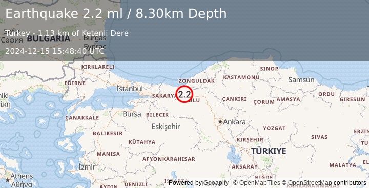 Earthquake WESTERN TURKEY (2.2 ml) (2024-12-15 15:48:40 UTC)