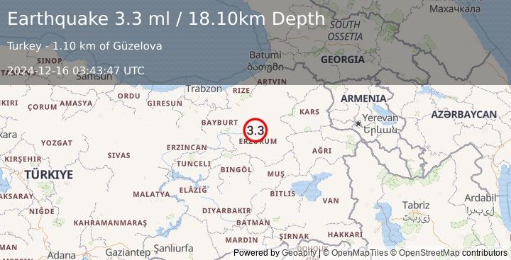 Earthquake EASTERN TURKEY (3.3 ml) (2024-12-16 03:43:47 UTC)