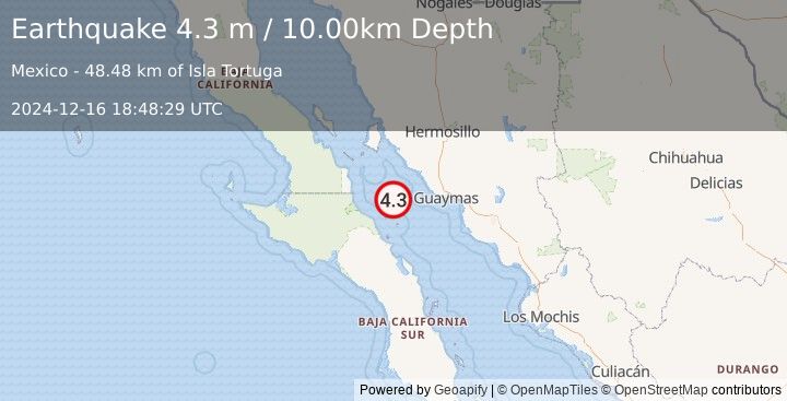 Earthquake GULF OF CALIFORNIA (4.3 m) (2024-12-16 18:48:29 UTC)