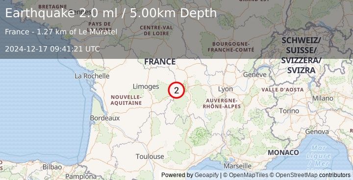 Earthquake FRANCE (2.0 ml) (2024-12-17 09:41:21 UTC)