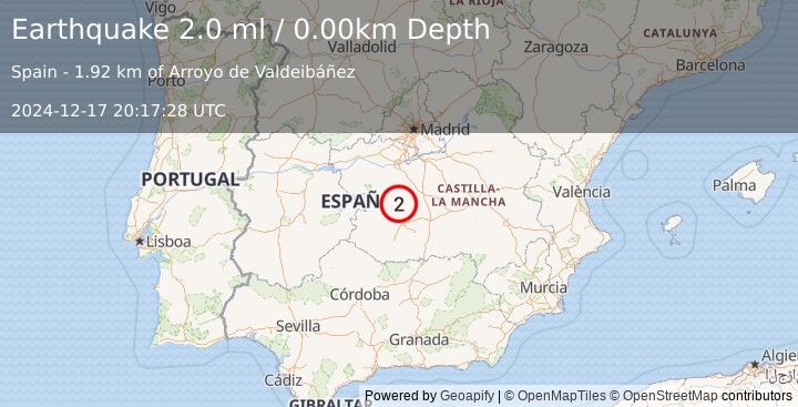 Earthquake SPAIN (2.0 ml) (2024-12-17 20:17:28 UTC)