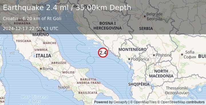 Earthquake ADRIATIC SEA (2.4 ml) (2024-12-17 22:51:43 UTC)