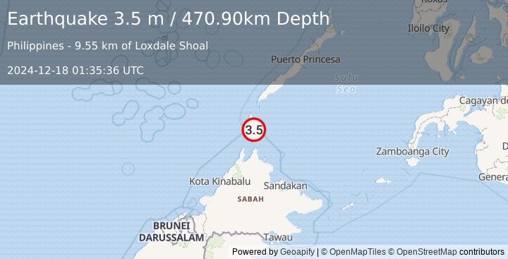 Earthquake SABAH, MALAYSIA (3.5 m) (2024-12-18 01:35:36 UTC)