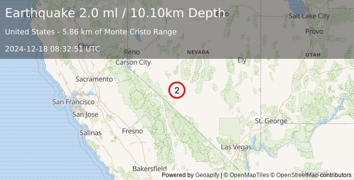 Earthquake NEVADA (2.0 ml) (2024-12-18 08:32:51 UTC)