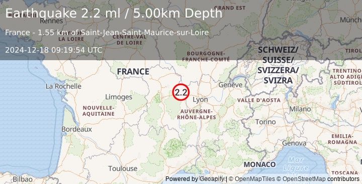 Earthquake FRANCE (2.2 ml) (2024-12-18 09:19:54 UTC)