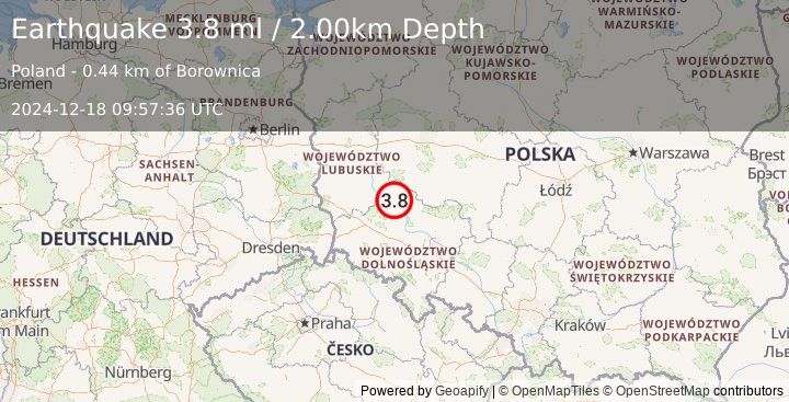 Earthquake POLAND (3.8 ml) (2024-12-18 09:57:36 UTC)