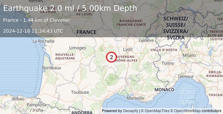 Earthquake FRANCE (2.0 ml) (2024-12-18 11:24:43 UTC)