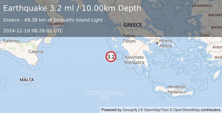 Earthquake IONIAN SEA (3.4 ml) (2024-12-19 08:25:57 UTC)