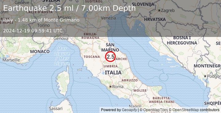 Earthquake CENTRAL ITALY (2.5 ml) (2024-12-19 09:59:41 UTC)