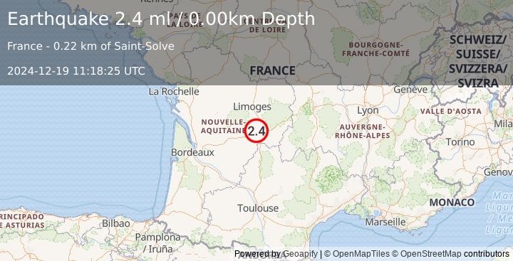 Earthquake FRANCE (2.4 ml) (2024-12-19 11:18:25 UTC)