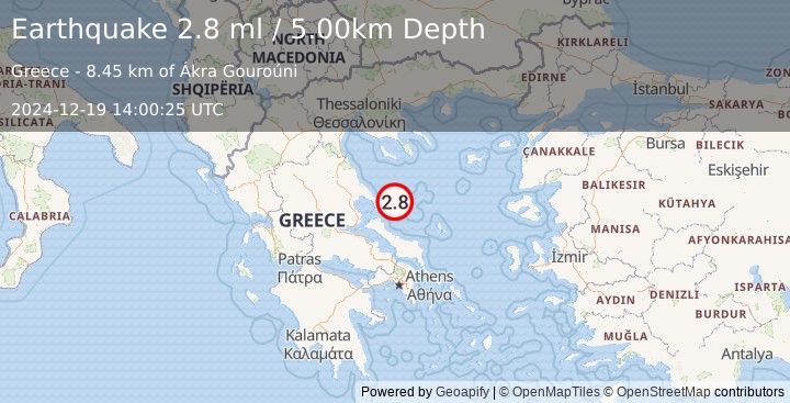 Earthquake AEGEAN SEA (2.8 ml) (2024-12-19 14:00:25 UTC)