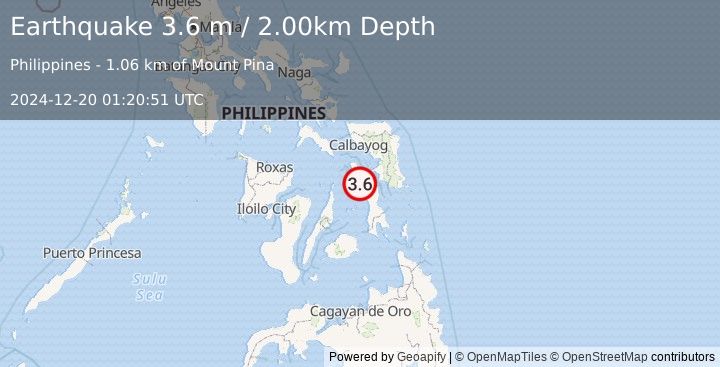 Earthquake LEYTE, PHILIPPINES (3.6 m) (2024-12-20 01:20:51 UTC)