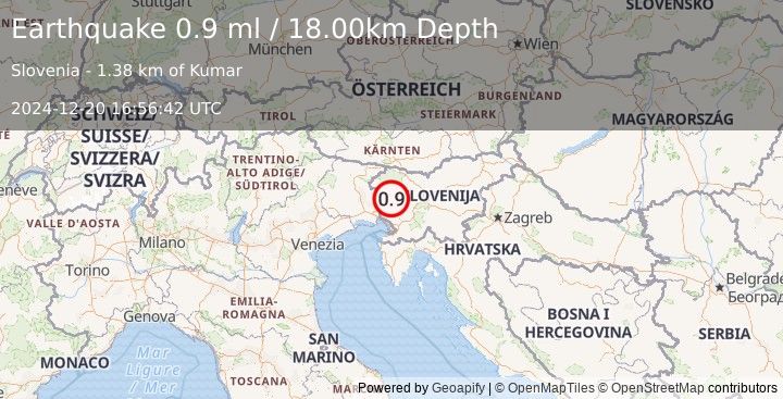 Earthquake SLOVENIA (0.9 ml) (2024-12-20 16:56:42 UTC)