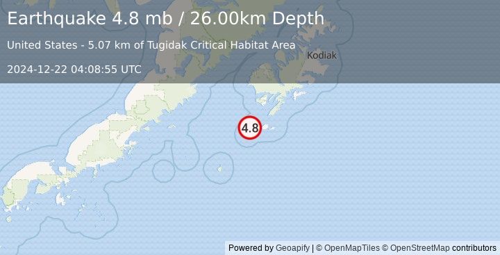 Earthquake SOUTH OF ALASKA (4.7 ml) (2024-12-22 04:08:48 UTC)