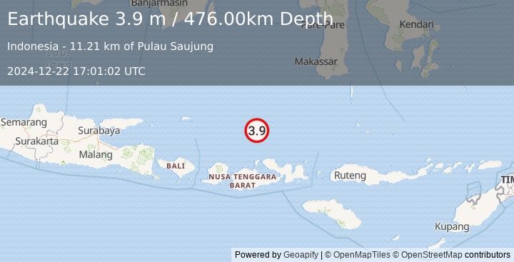 Earthquake BALI SEA (3.9 m) (2024-12-22 17:01:02 UTC)