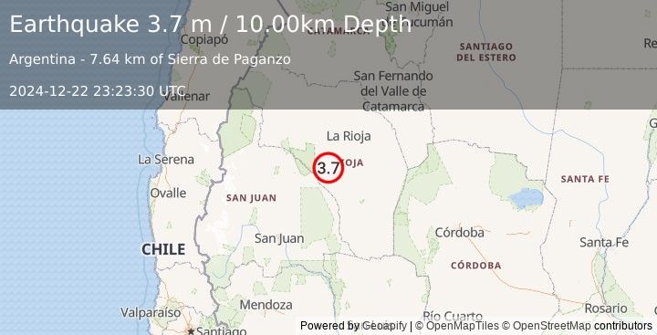 Earthquake LA RIOJA, ARGENTINA (3.7 m) (2024-12-22 23:23:30 UTC)