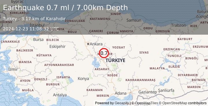 Earthquake CENTRAL TURKEY (0.7 ml) (2024-12-23 11:08:32 UTC)