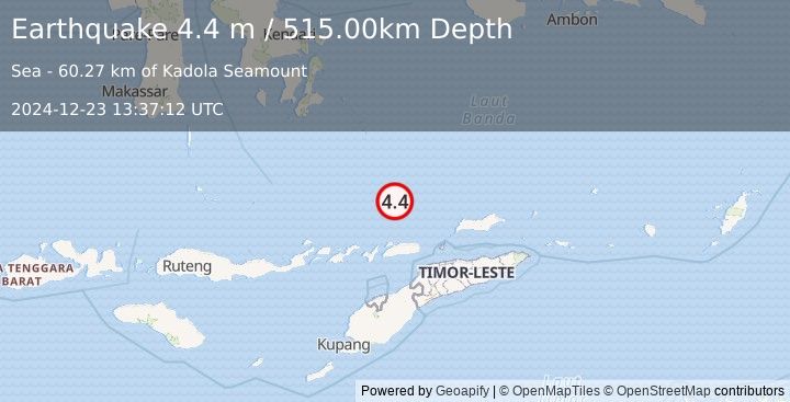 Earthquake BANDA SEA (4.4 m) (2024-12-23 13:37:12 UTC)