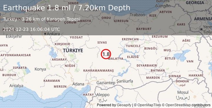 Earthquake CENTRAL TURKEY (1.8 ml) (2024-12-23 16:06:04 UTC)