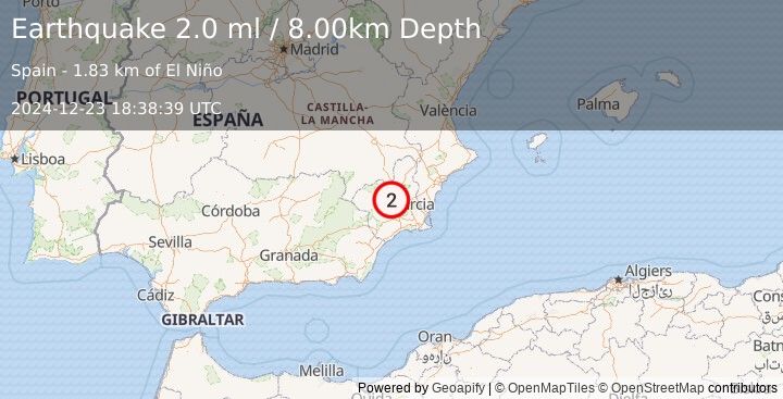 Earthquake SPAIN (2.0 ml) (2024-12-23 18:38:39 UTC)