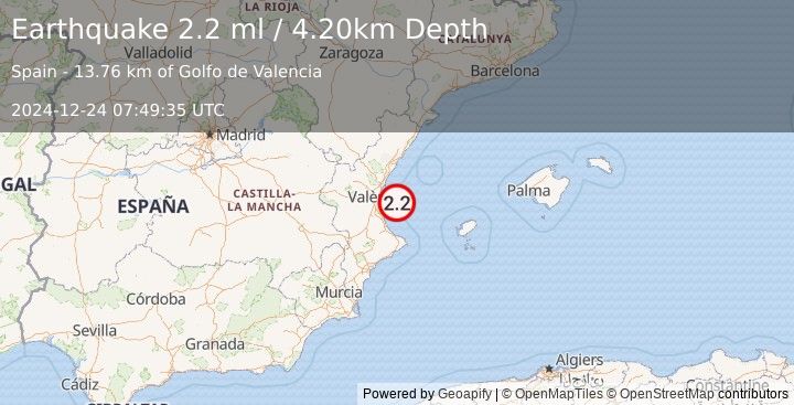 Earthquake SPAIN (2.2 ml) (2024-12-24 07:49:35 UTC)