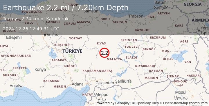 Earthquake CENTRAL TURKEY (2.2 ml) (2024-12-26 12:49:31 UTC)