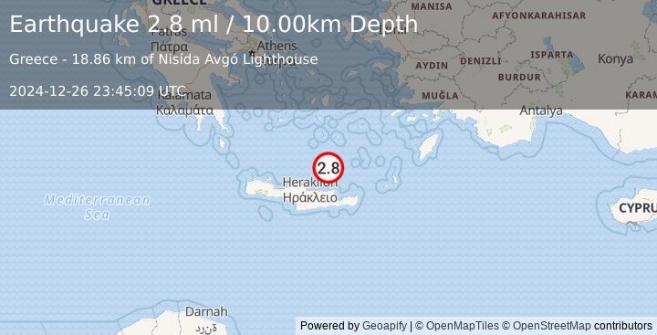 Earthquake WESTERN TURKEY (2.2 ml) (2024-12-26 23:44:42 UTC)