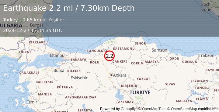 Earthquake CENTRAL TURKEY (2.2 ml) (2024-12-27 17:04:35 UTC)