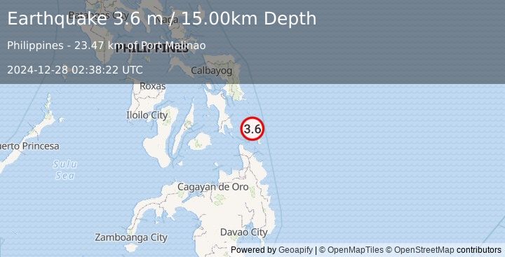 Earthquake LEYTE, PHILIPPINES (3.6 m) (2024-12-28 02:38:22 UTC)