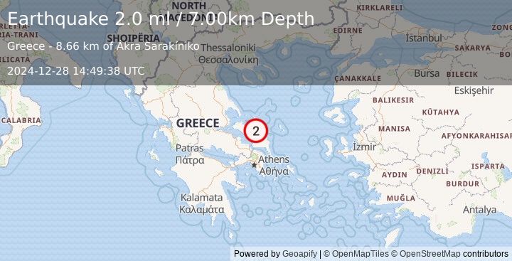 Earthquake GREECE (2.0 ml) (2024-12-28 14:49:38 UTC)