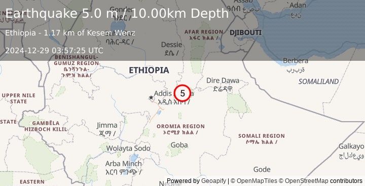 Earthquake ETHIOPIA (5.1 m) (2024-12-29 03:57:25 UTC)