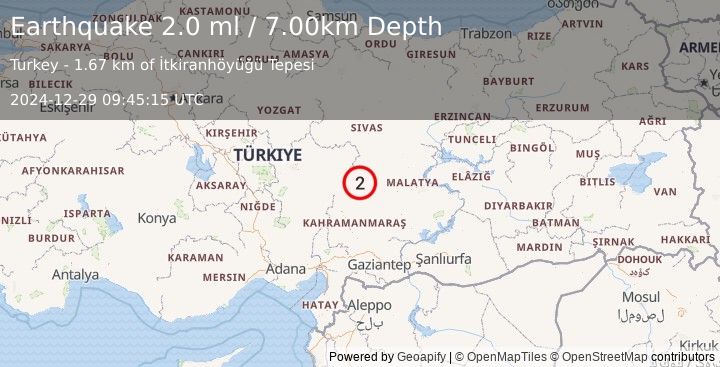 Earthquake CENTRAL TURKEY (2.0 ml) (2024-12-29 09:45:15 UTC)