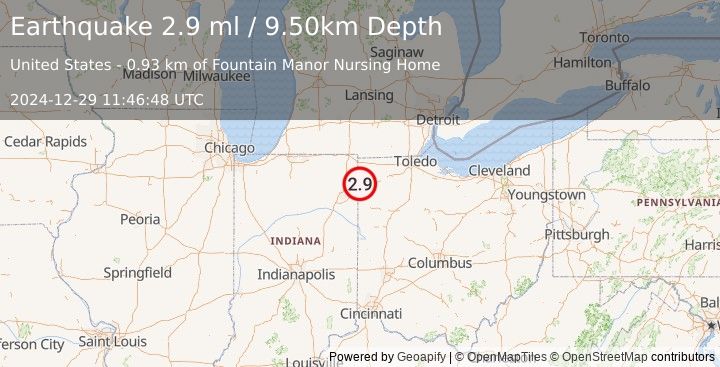 Earthquake OHIO (2.9 ml) (2024-12-29 11:46:48 UTC)