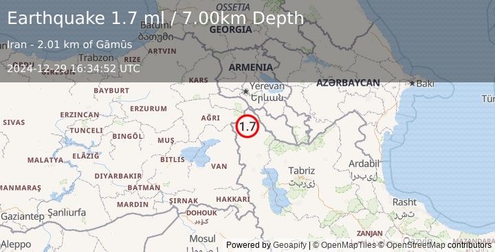 Earthquake TURKEY-IRAN BORDER REGION (1.7 ml) (2024-12-29 16:34:52 UTC)