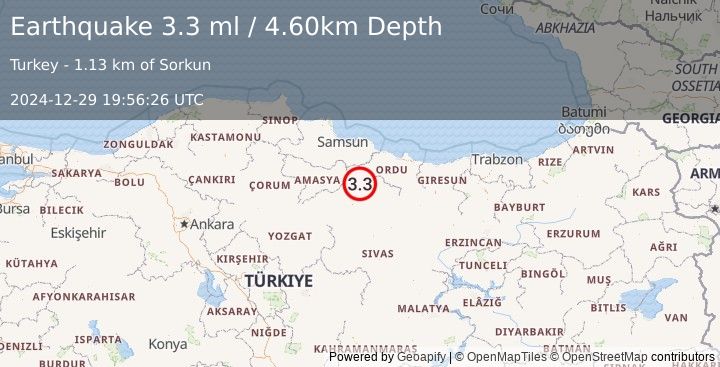 Earthquake CENTRAL TURKEY (3.3 ml) (2024-12-29 19:56:26 UTC)