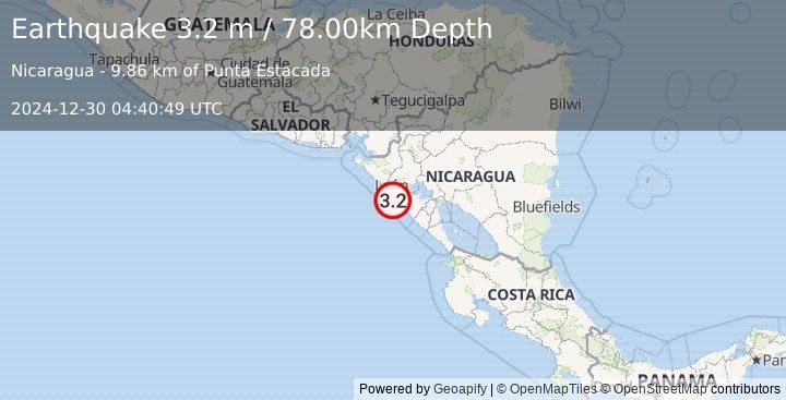 Earthquake NICARAGUA (3.2 m) (2024-12-30 04:40:49 UTC)