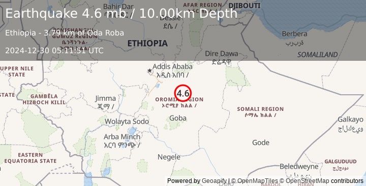 Earthquake ETHIOPIA (4.6 mb) (2024-12-30 05:11:51 UTC)