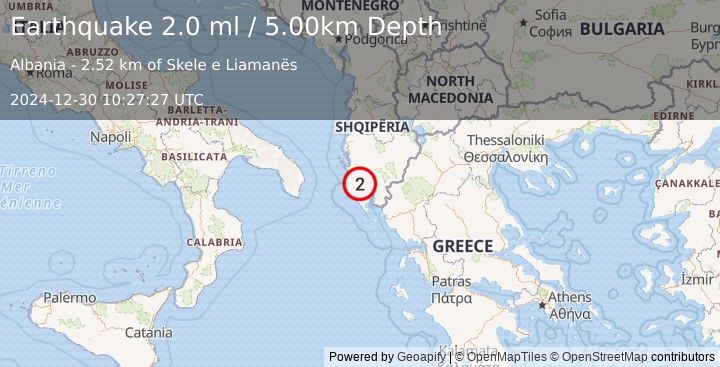 Earthquake ADRIATIC SEA (2.0 ml) (2024-12-30 10:27:27 UTC)