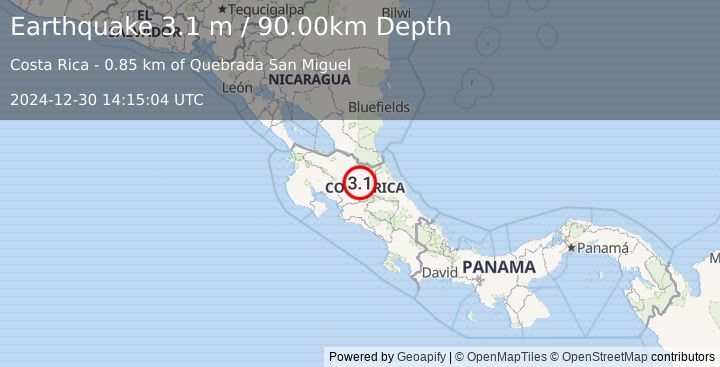 Earthquake COSTA RICA (3.1 m) (2024-12-30 14:15:04 UTC)