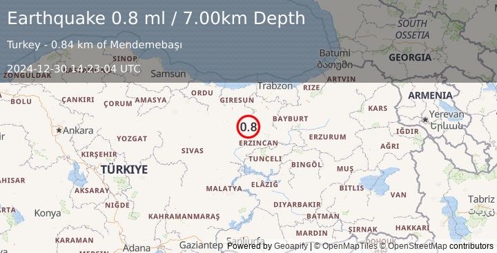 Earthquake EASTERN TURKEY (0.8 ml) (2024-12-30 14:23:04 UTC)