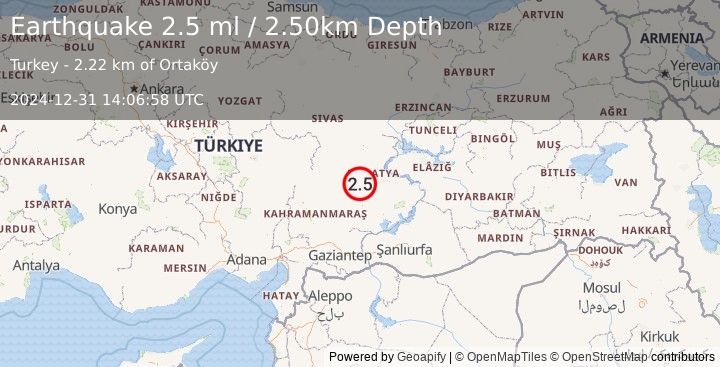 Earthquake CENTRAL TURKEY (2.5 ml) (2024-12-31 14:06:59 UTC)