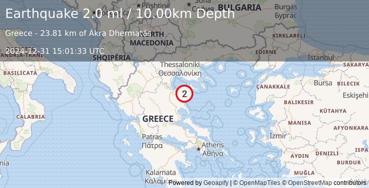 Earthquake AEGEAN SEA (2.0 ml) (2024-12-31 15:01:33 UTC)