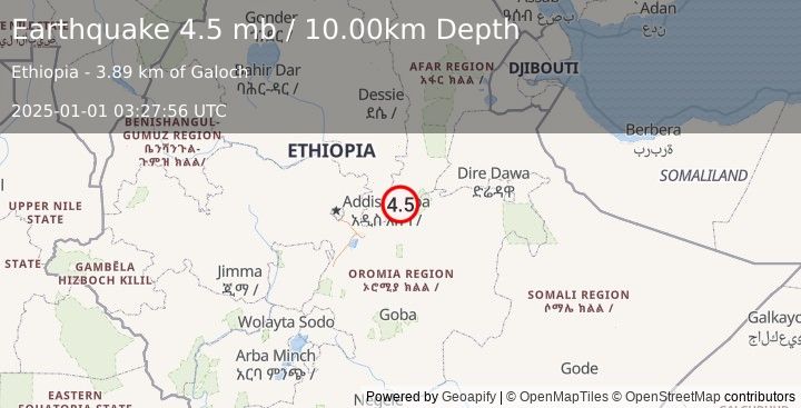 Earthquake ETHIOPIA (4.5 mb) (2025-01-01 03:27:56 UTC)