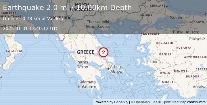 Earthquake GREECE (2.0 ml) (2025-01-01 13:40:12 UTC)