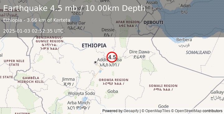 Earthquake ETHIOPIA (4.5 mb) (2025-01-03 02:52:35 UTC)